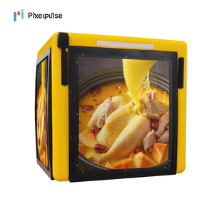 Pixelpulse Shenzhen Factory High Quality 4G GPS Outdoor Full Color Motorcycle Takeaway Delivery Boxes With Led Display Screen